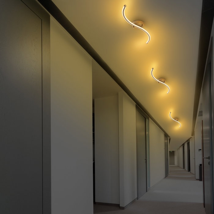 Opviq Yılan - 13279 Lámpara de araña Dorada LED
